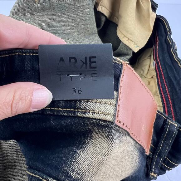 NEW Arketype 36 Dark Wash Denim‎ Distressed Y2K Grunge Hip Hop City Men's Shorts - Picture 8 of 10